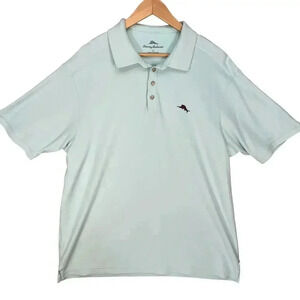 Tommy Bahama Men’s Light Blue 100% Pima Cotton Casual Short Sleeve‎ Polo XL